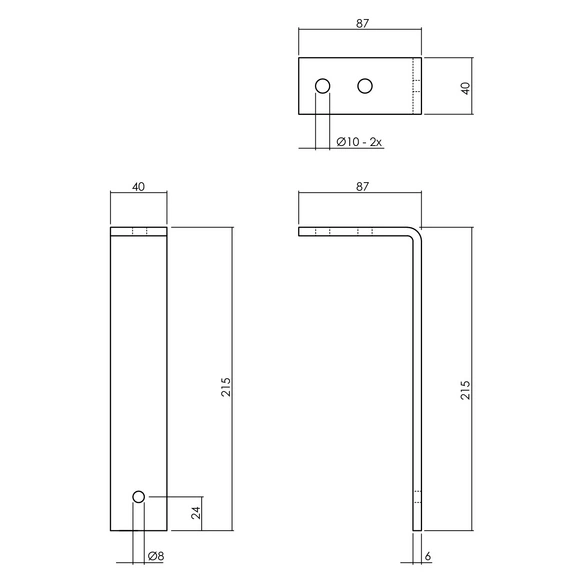 Schiebetürsysteme, Satz mit 5 Deckenkonsolen