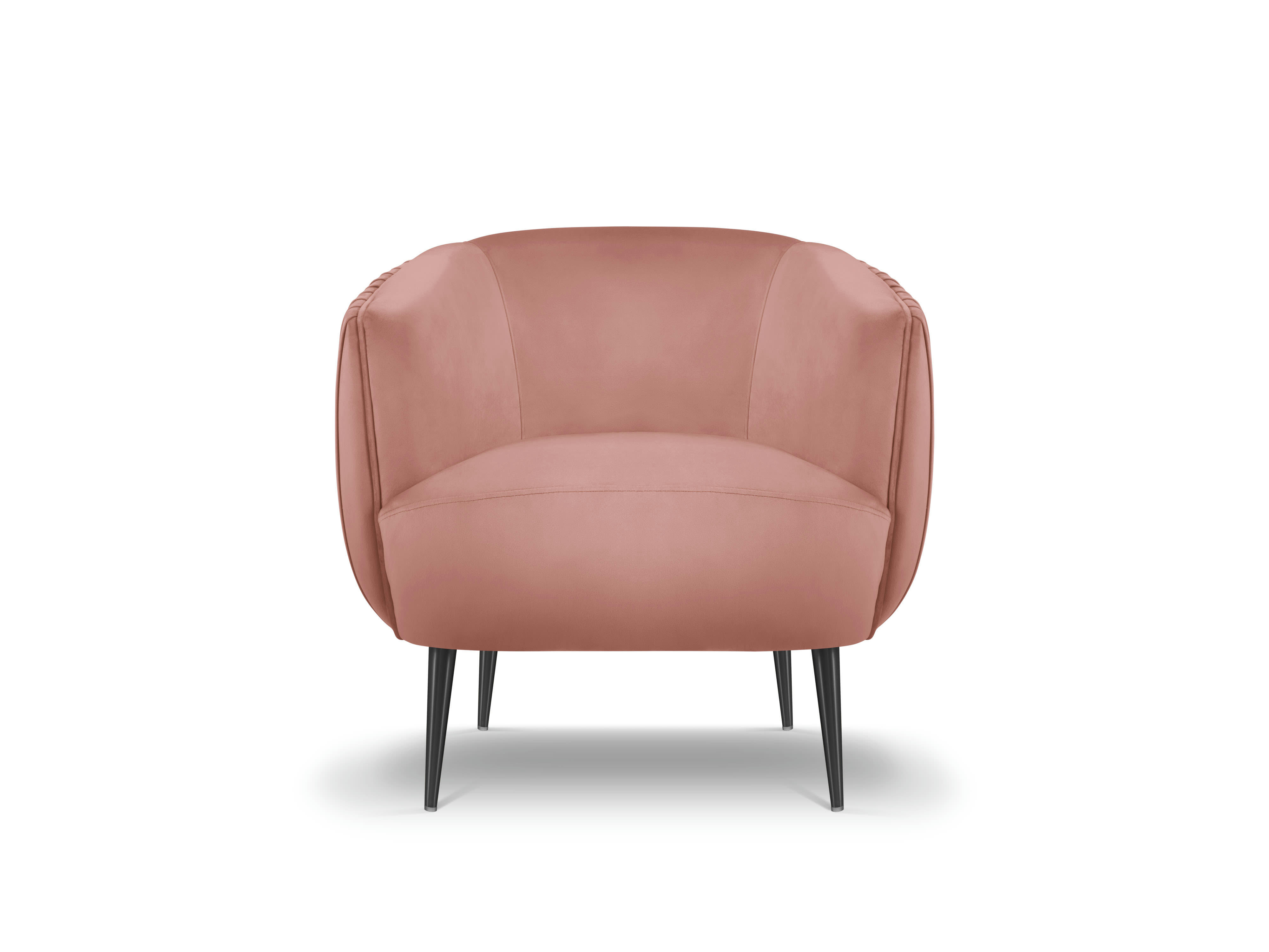 MOSS - Fauteuil en velours rose