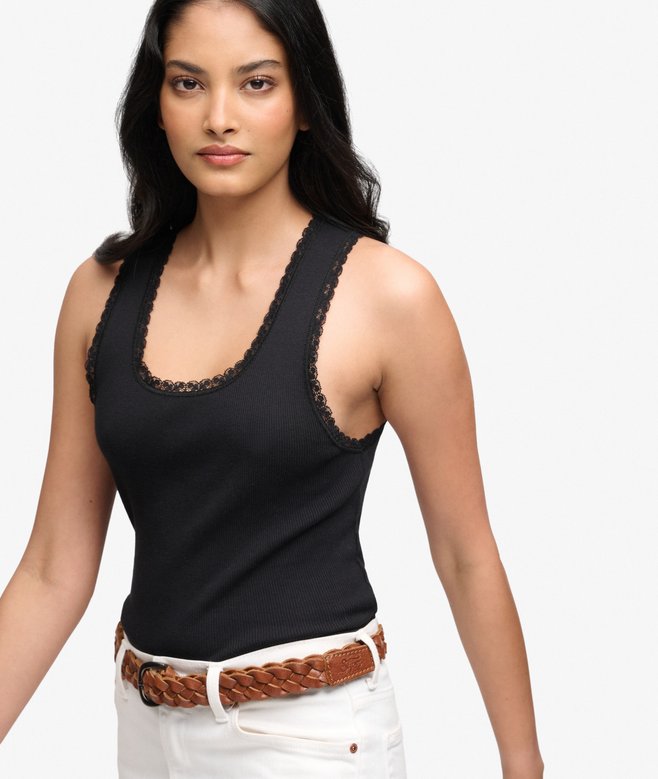 Vintage Lace Trim Vest
