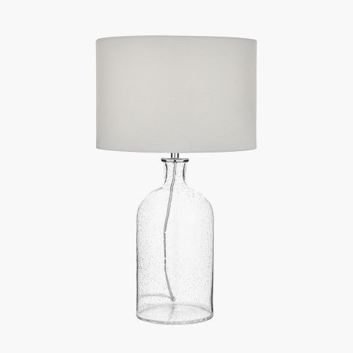 Ruma Clear Bubble Glass Table Lamp with Shade
