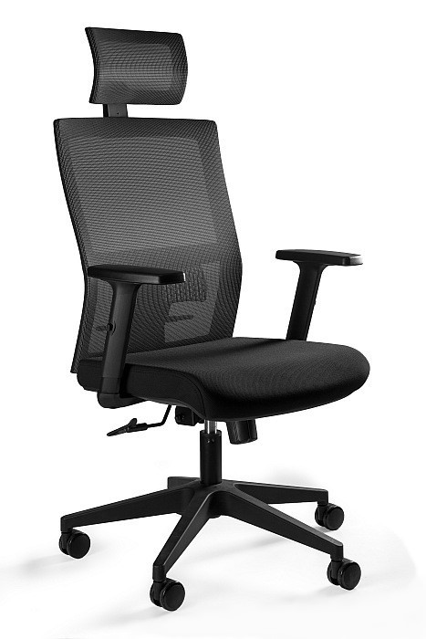Fotel biurowy ergonomiczny TASK czarny siatka/tkanina