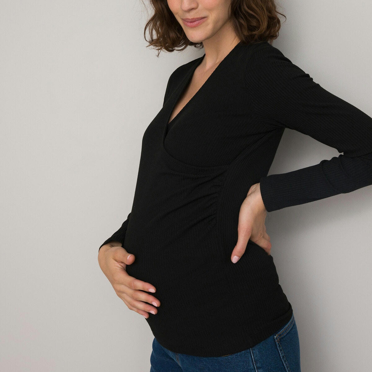 T-shirt de grossesse et d'allaitement, cache-cœur