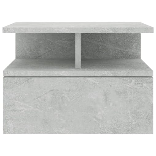 NNEVL Floating Nightstand Concrete Grey 40x31x27 cm Chipboard