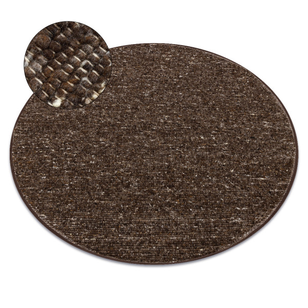 Dywan NEPAL 2100 tabac brązowy - wełniany, dwustronny, koło 100 cm