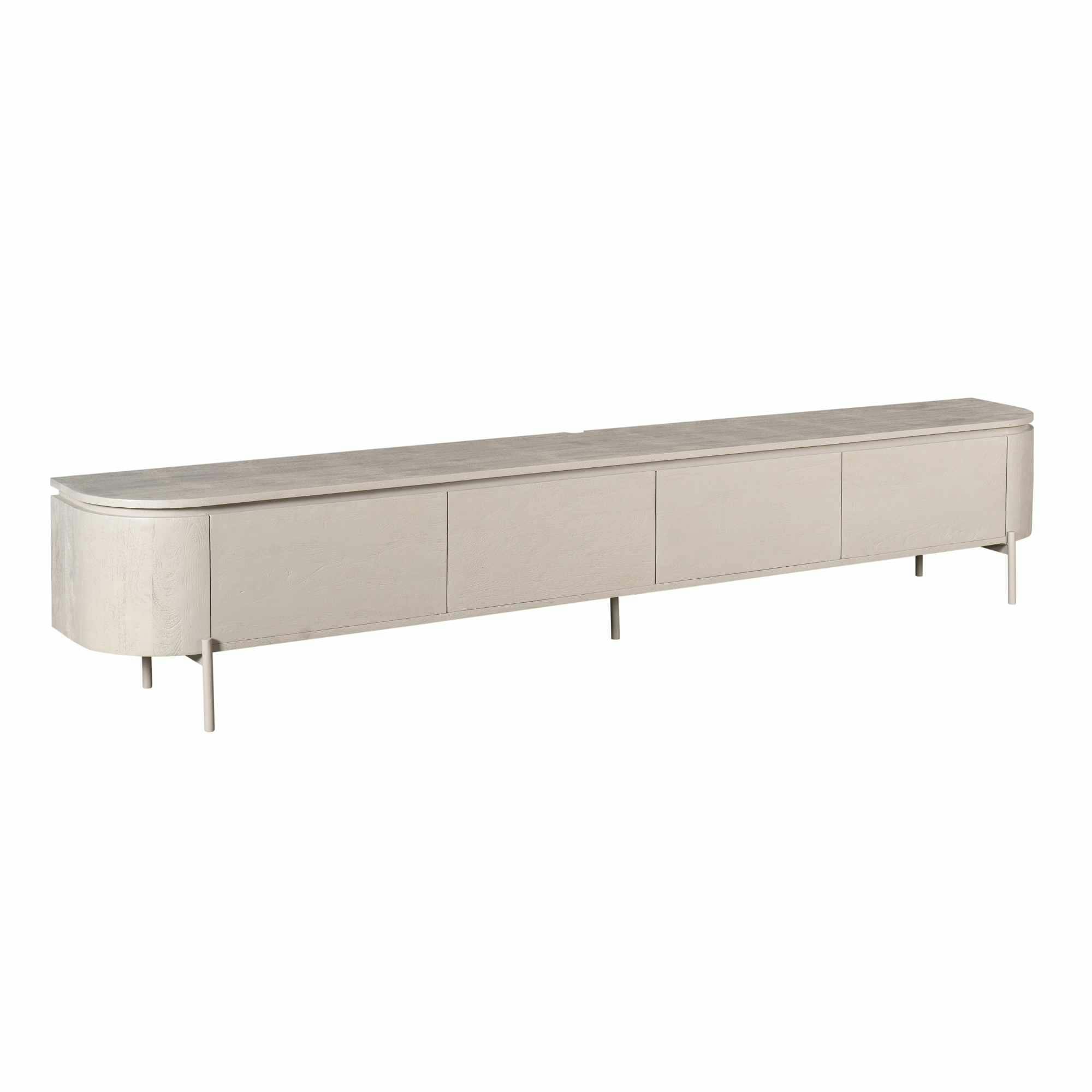 Long meuble TV suspendu bois gris 240 cm AREZZO