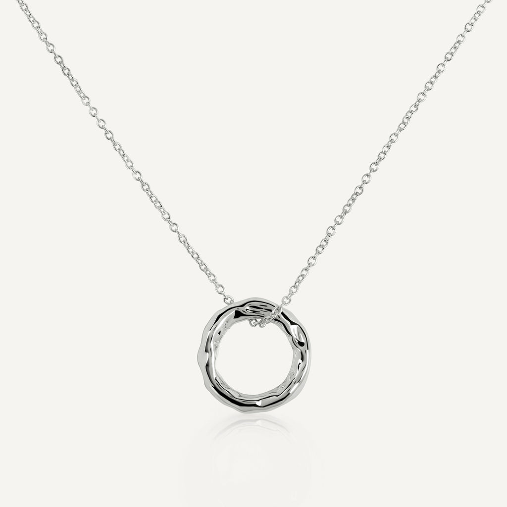 Hadley Lane - Silver Plated Hammer Hoop Necklace