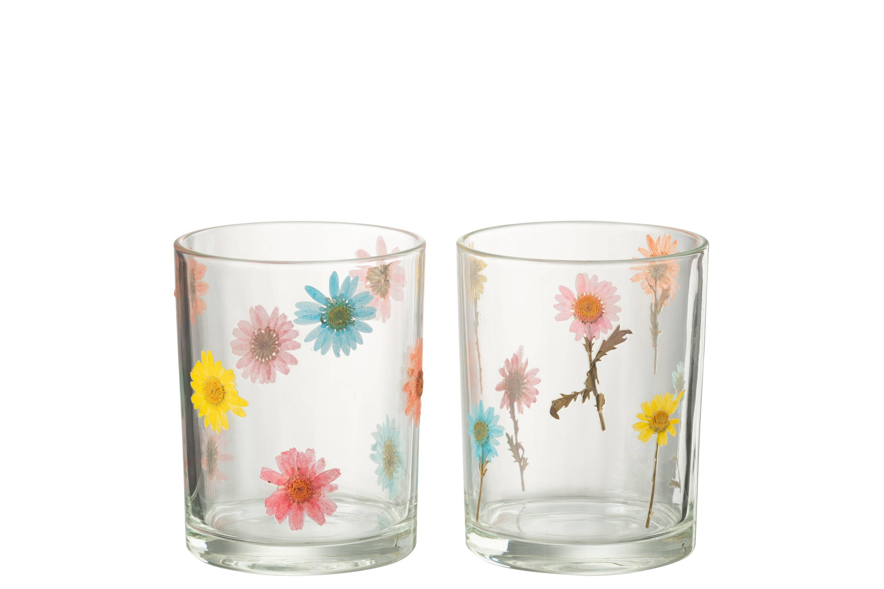 J-Line windlicht Posy - glas - transparant mix - large - 2