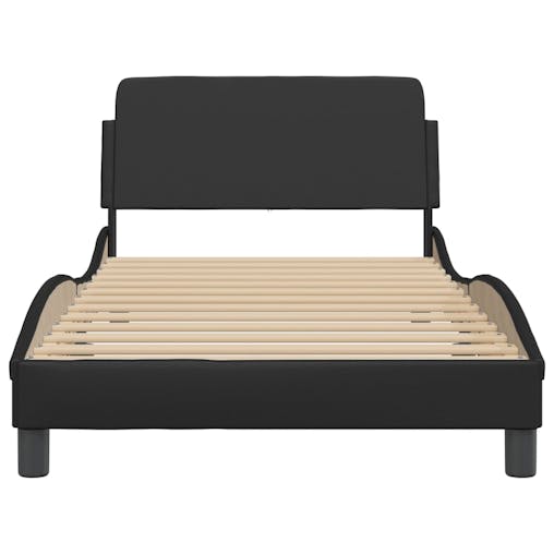 NNEVL Bed Frame with Headboard Black 107x203 cm Faux Leather