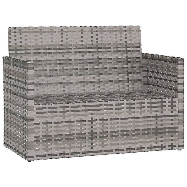 Banc de jardin meuble de patio resine gris Helloshop26