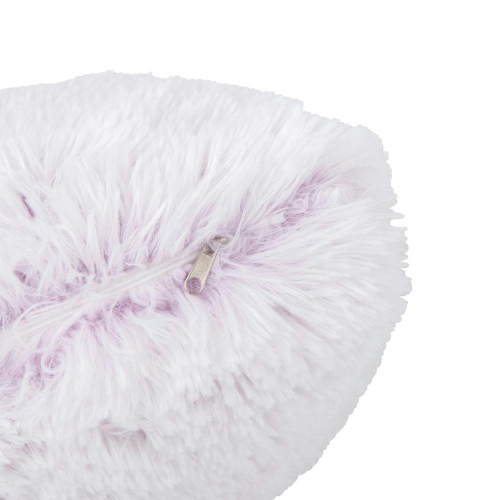 GEME - Housse de coussin en polyester recyclé imitation fourrure blanc et violet 40x40