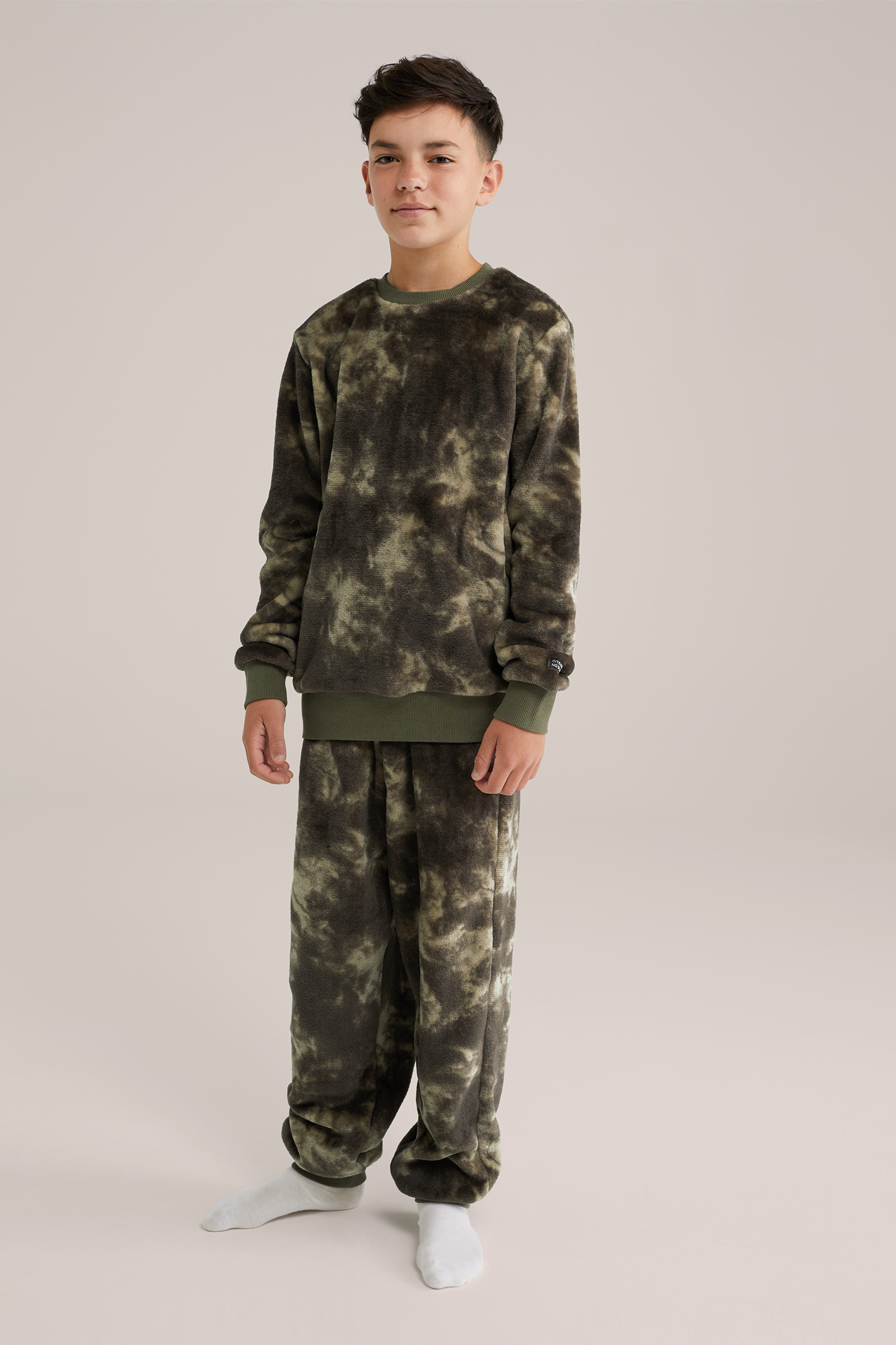 Jongens fleece pyjama met print