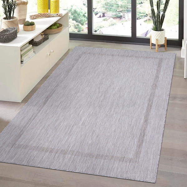 Dywan zewnętrzny Relax ramka srebrny 60 cm x 100 cm