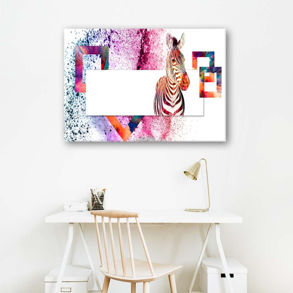 Feeby Obraz na płótnie Kolorowa zebra dla dziecka 60x40