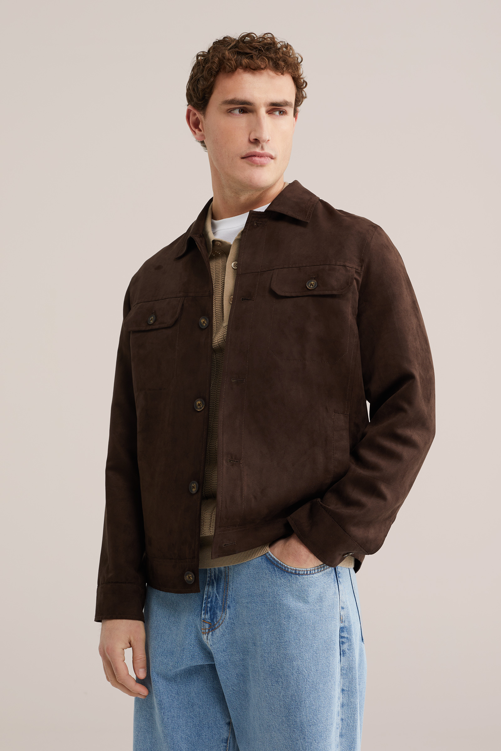 Heren jack met su&egrave;delook