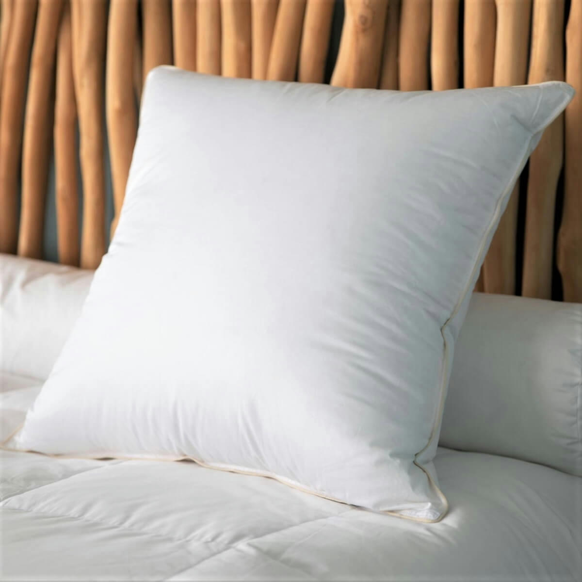 LUXE - Oreiller naturel moelleux en duvet et coton bio 60x60 cm