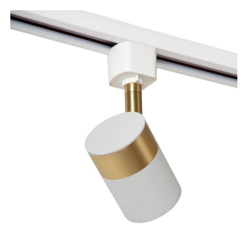 Spot LED Track Floris blanc et or dimmable GU10 50 W LUCIDE
