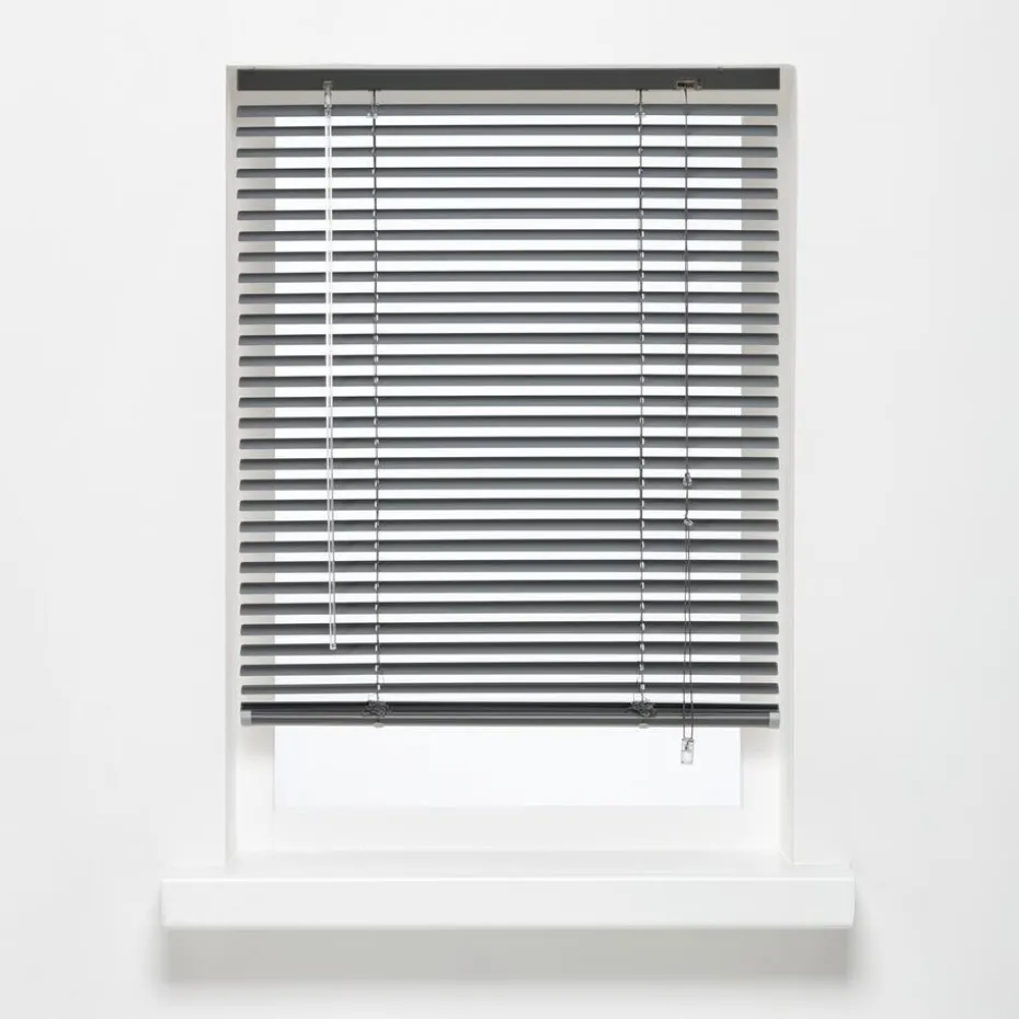 Kwantum Houten Jaloezieën | Jaloezieën | Aluminium Jaloezie Jade Antraciet 25mm 180×175 Cm