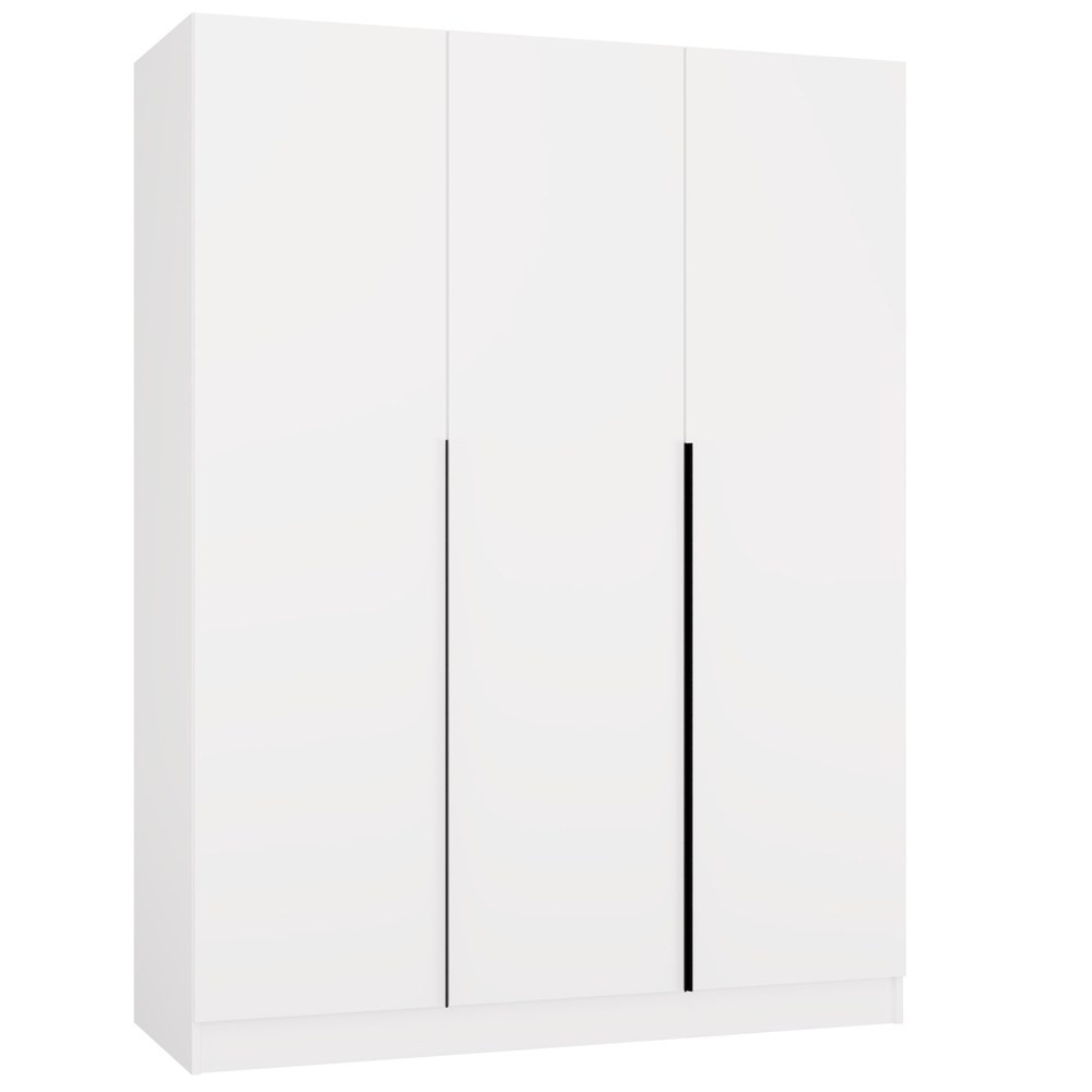 Szafa Senso3D 150 CM 3 Drzwi Czarne Uchwyty Do Salonu Sypialni Biel
