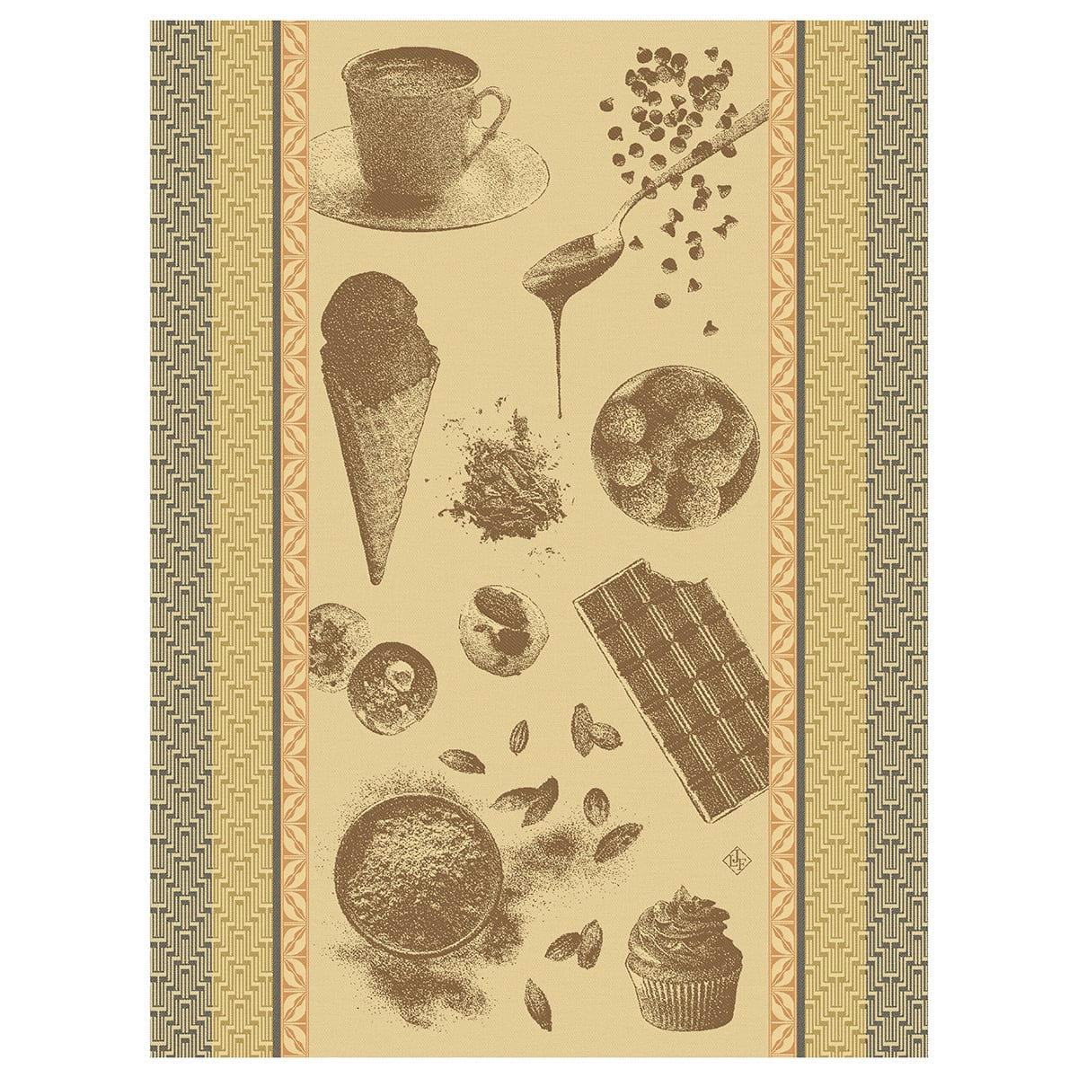 CHOCOLATS - RECETTES - Torchon en coton cacao 60 x 80