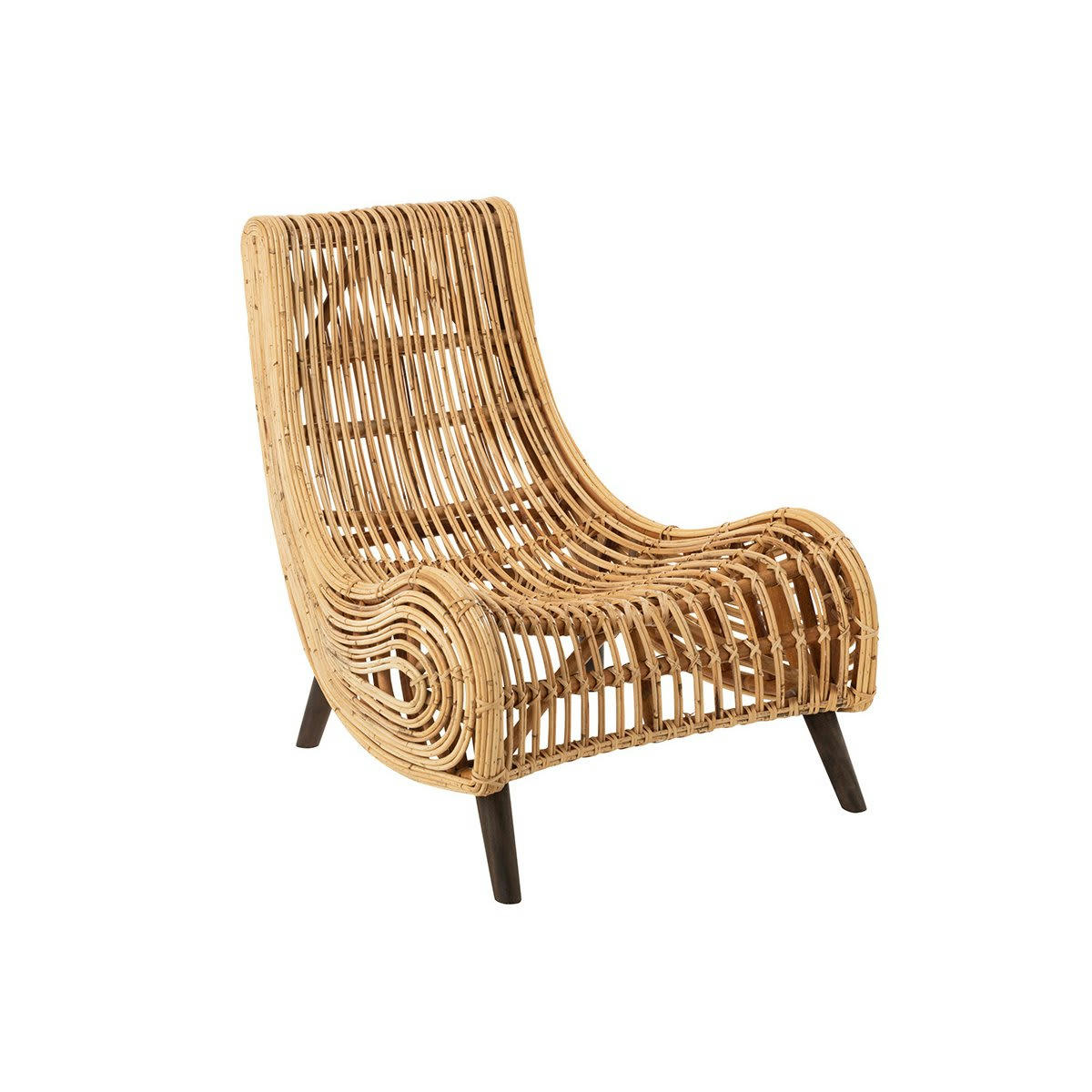 VYVY - Fauteuil design en rotin style bohème naturel
