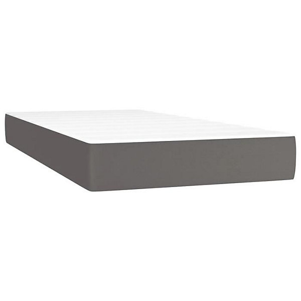 347746 vidaXL Matelas de lit à ressorts ensachés Gris 100x200x20cm Similicuir