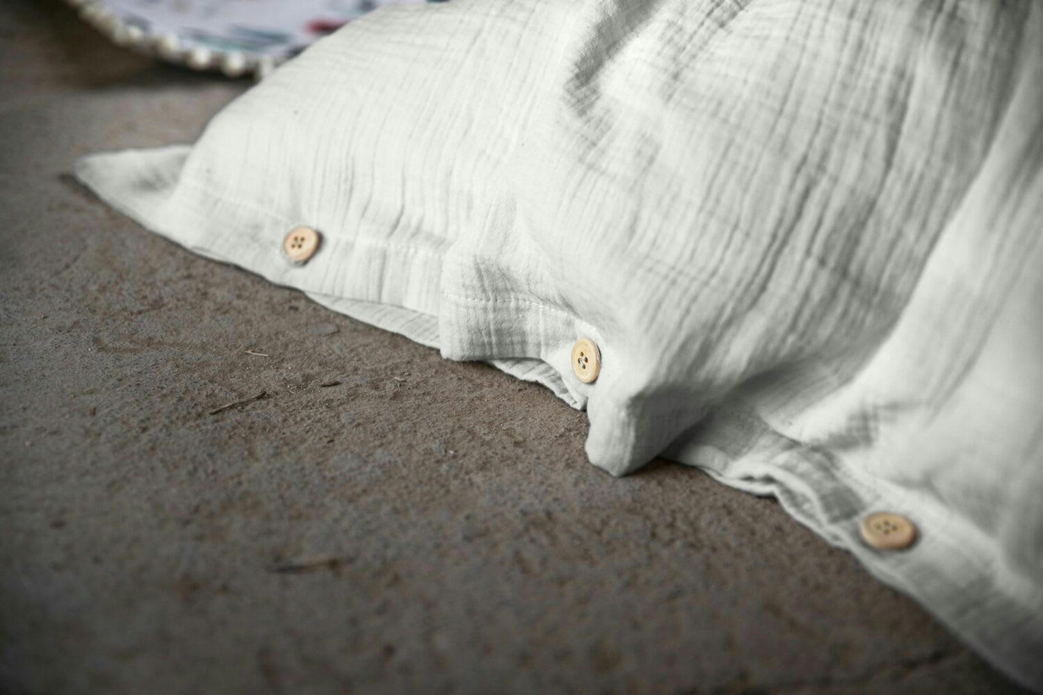 GRIS - Housse de couette gaze de coton gris 140x200 cm