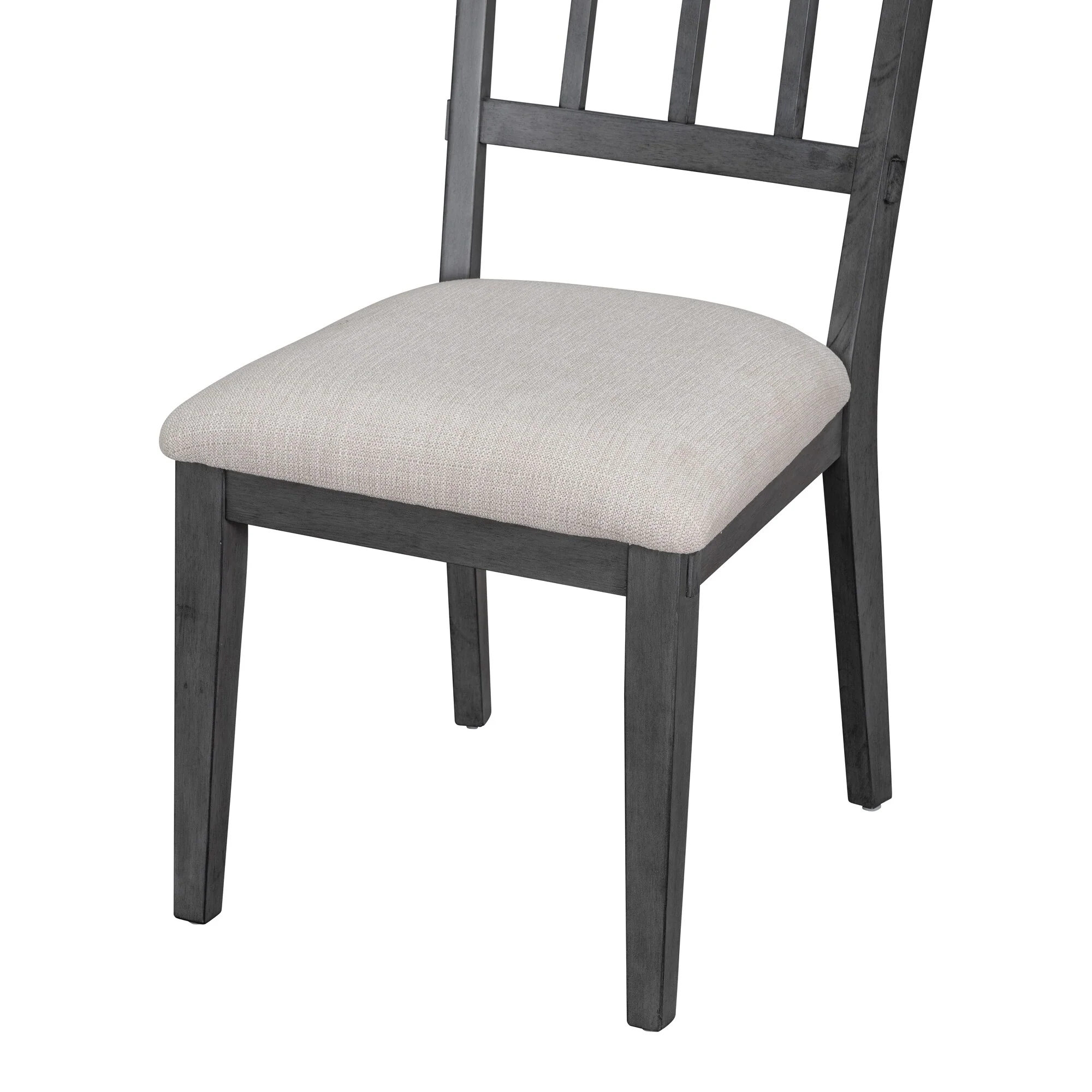 Rustic Style 5-piece Dining Set with Round Table, 3 Upholstered Chairs and Side Chairs