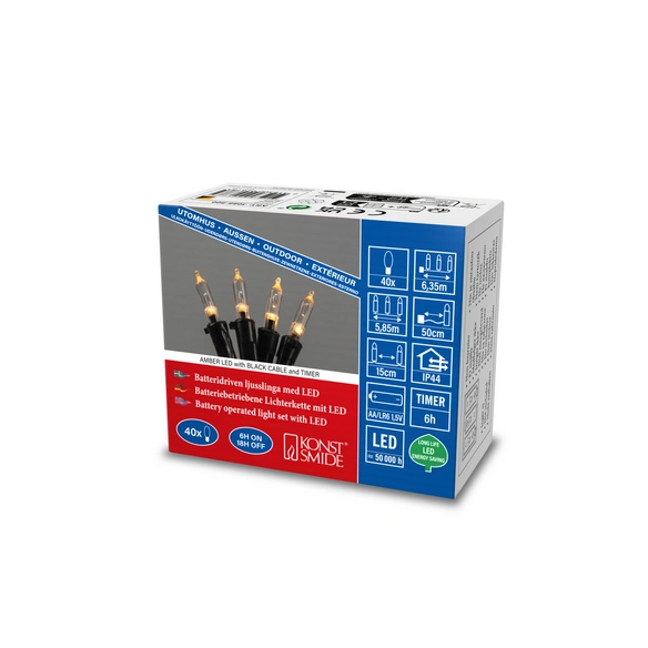 LED Mini-Lichterkette, Gesamtlänge 635 cm, bernsteinfarben