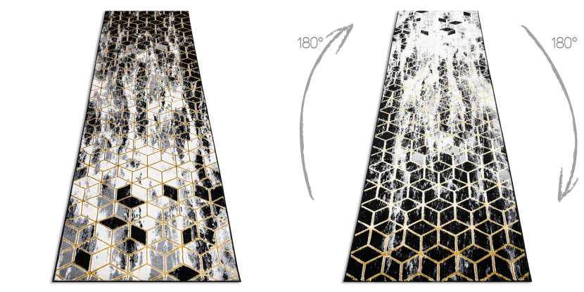 Dywan, Chodnik GLOSS nowoczesny 409A 82 Sześcian, stylowy, 60x200 cm
