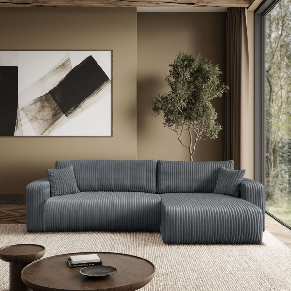 Narożnik PRESTIGE SOFT z funkcją spania i pojemnikiem na pościel, Tilia 85