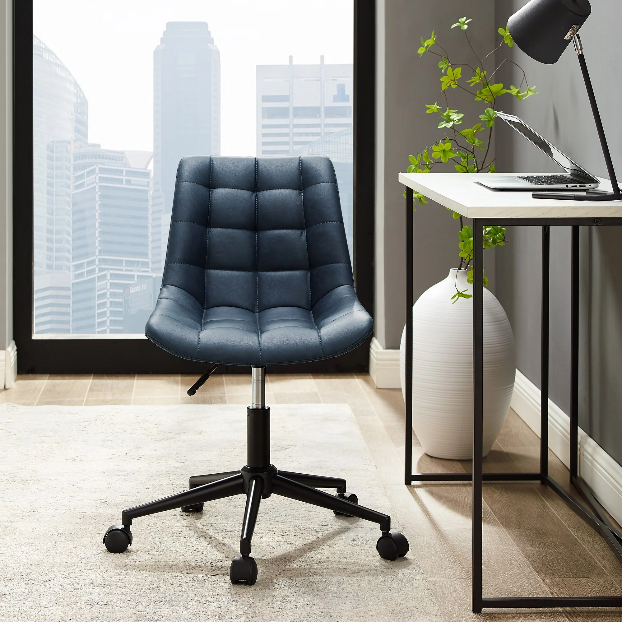 Middlebrook Armless Upholstered Swivel Office Chair