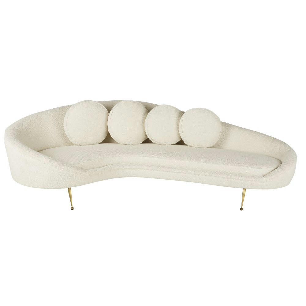 Mister - Canapé 3/4 places à bouclettes blanches