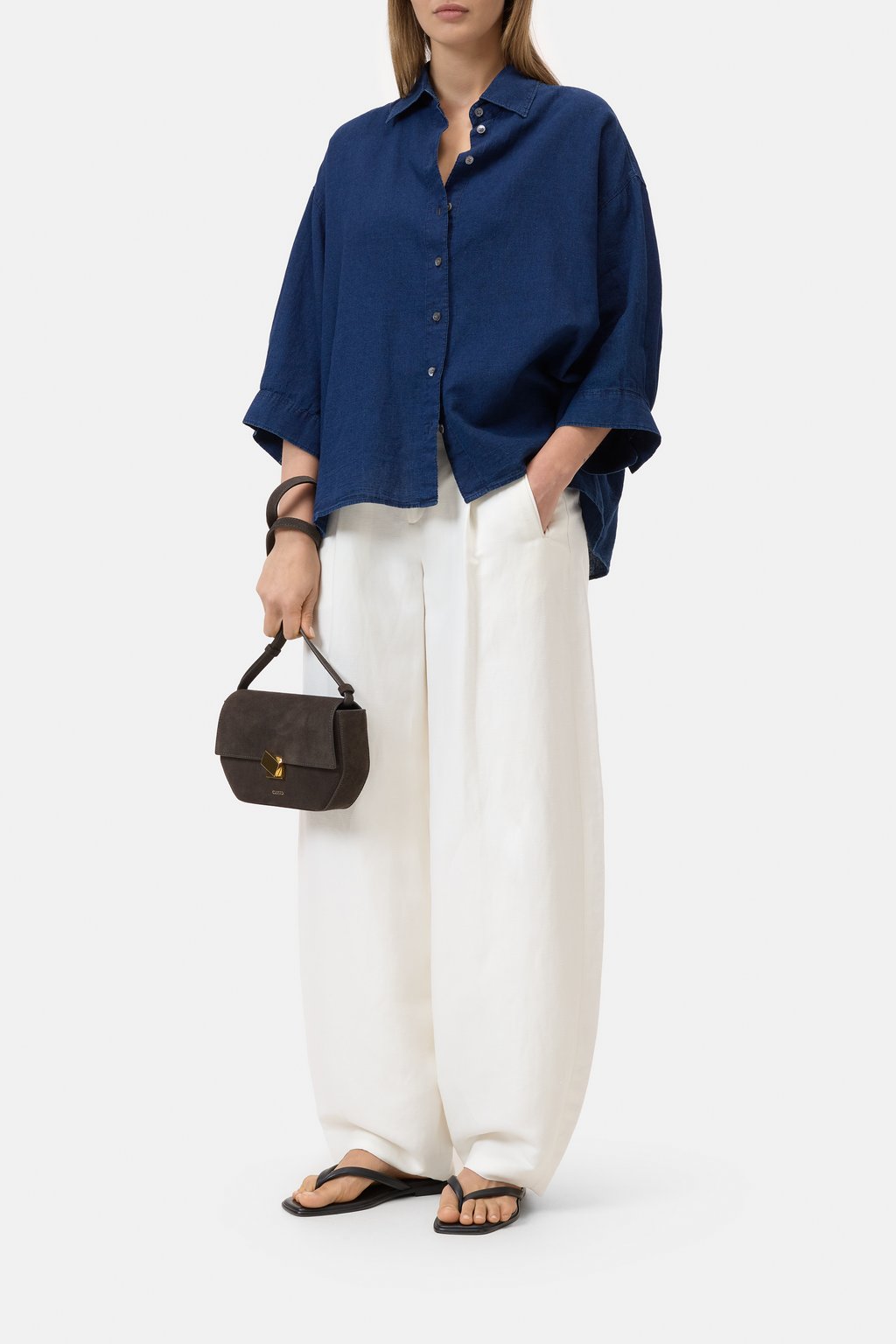 Cape-Shirt aus Leinen und Baumwolle