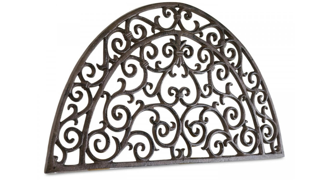 - Paillasson Demi-Lune Fonte Marron 66x37.5x2cm