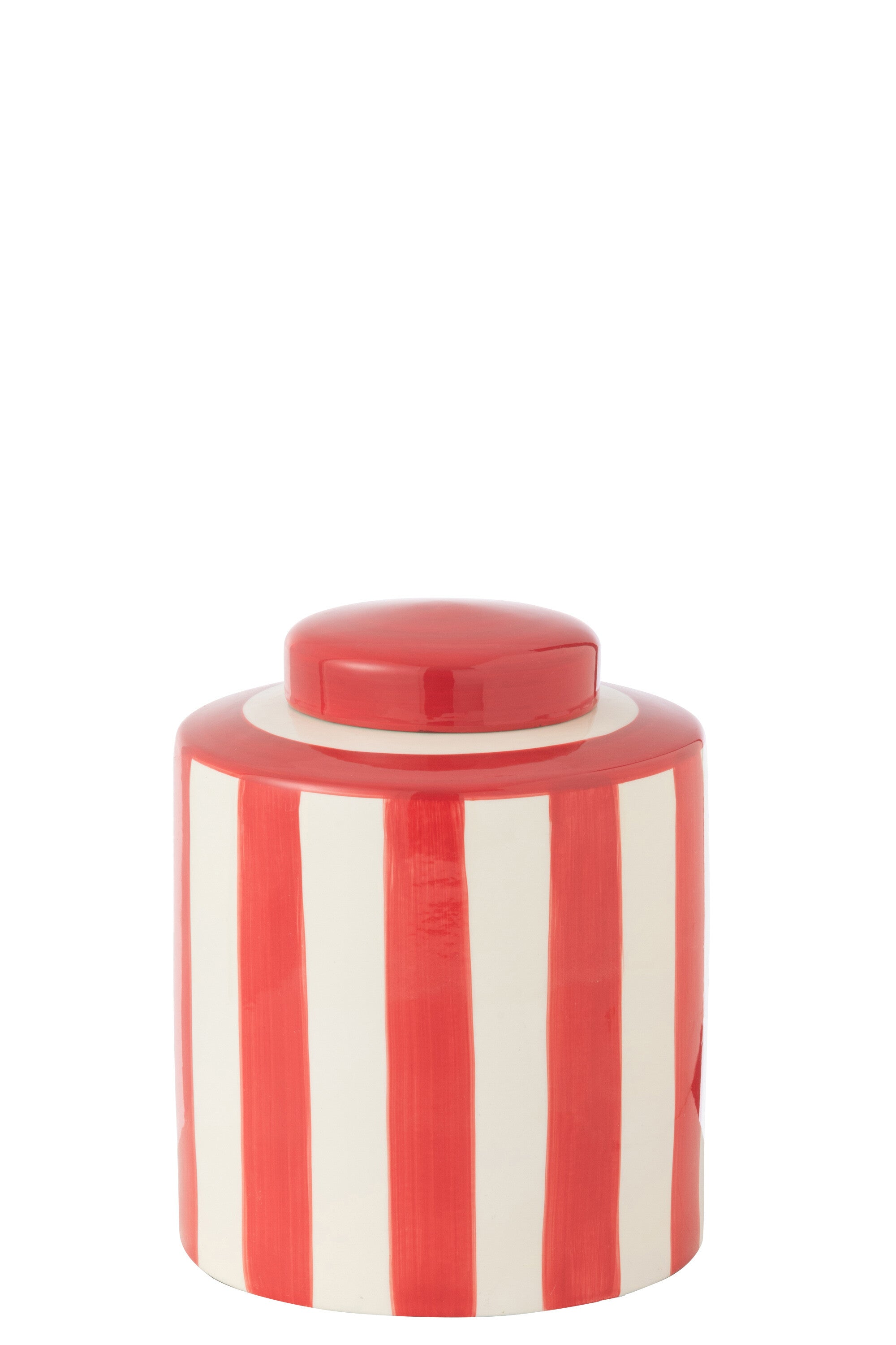 J-Line urne Listra Strepen - porselein - rood wit