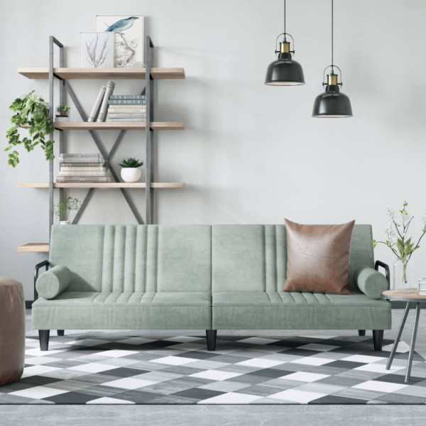 Rozkładana sofa SzaryAksamit vidaXL