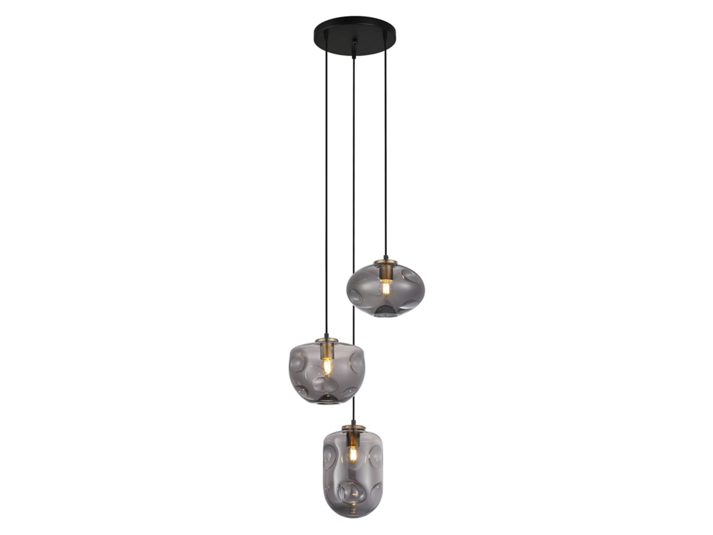 Lampa wisząca Hatella 3-punktowa stalowa czarna