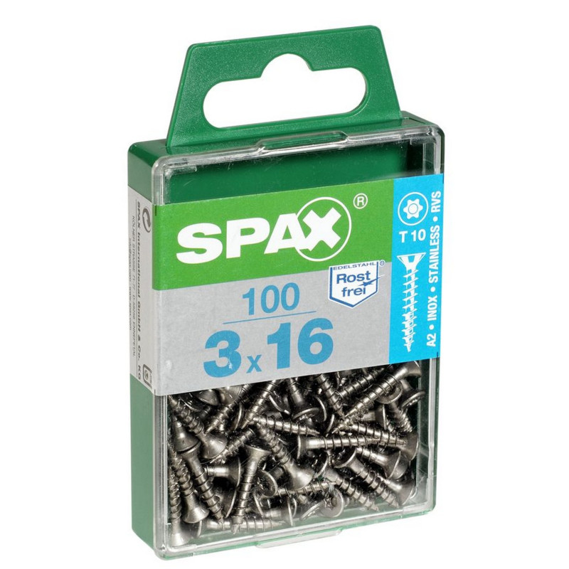 Vis TF Torx en inox Ø 3 x 16 mm 100 pièces SPAX