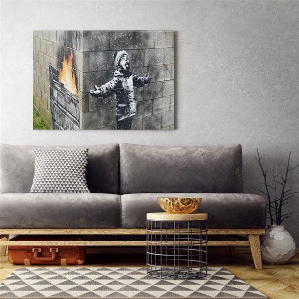 Feeby Obraz Chłopiec Port Talbot mural Banksy 60x40
