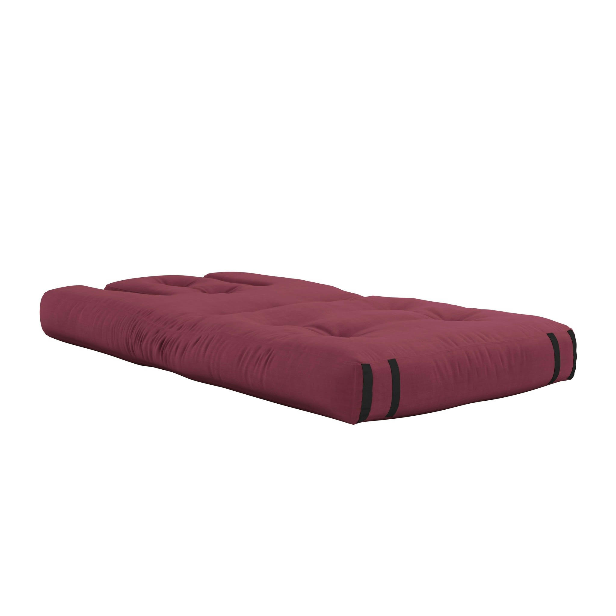 - Matelas 90x200 et fauteuil en futon bordeaux 2 en 1