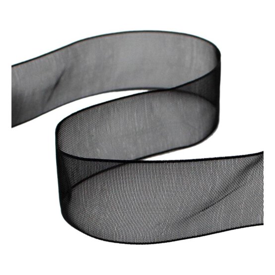 Black Organza Ribbon 25mm x 5m