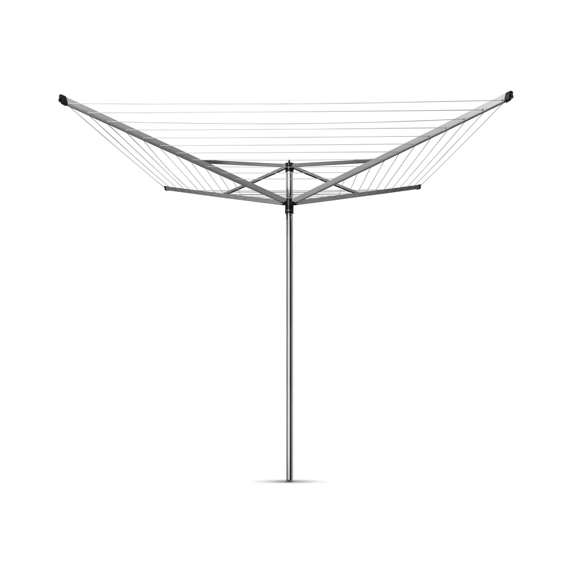 Brabantia Droogmolen Topspinner, 60 meter met metalen grondanker, doorsnede 45 mm - Metallic Grey