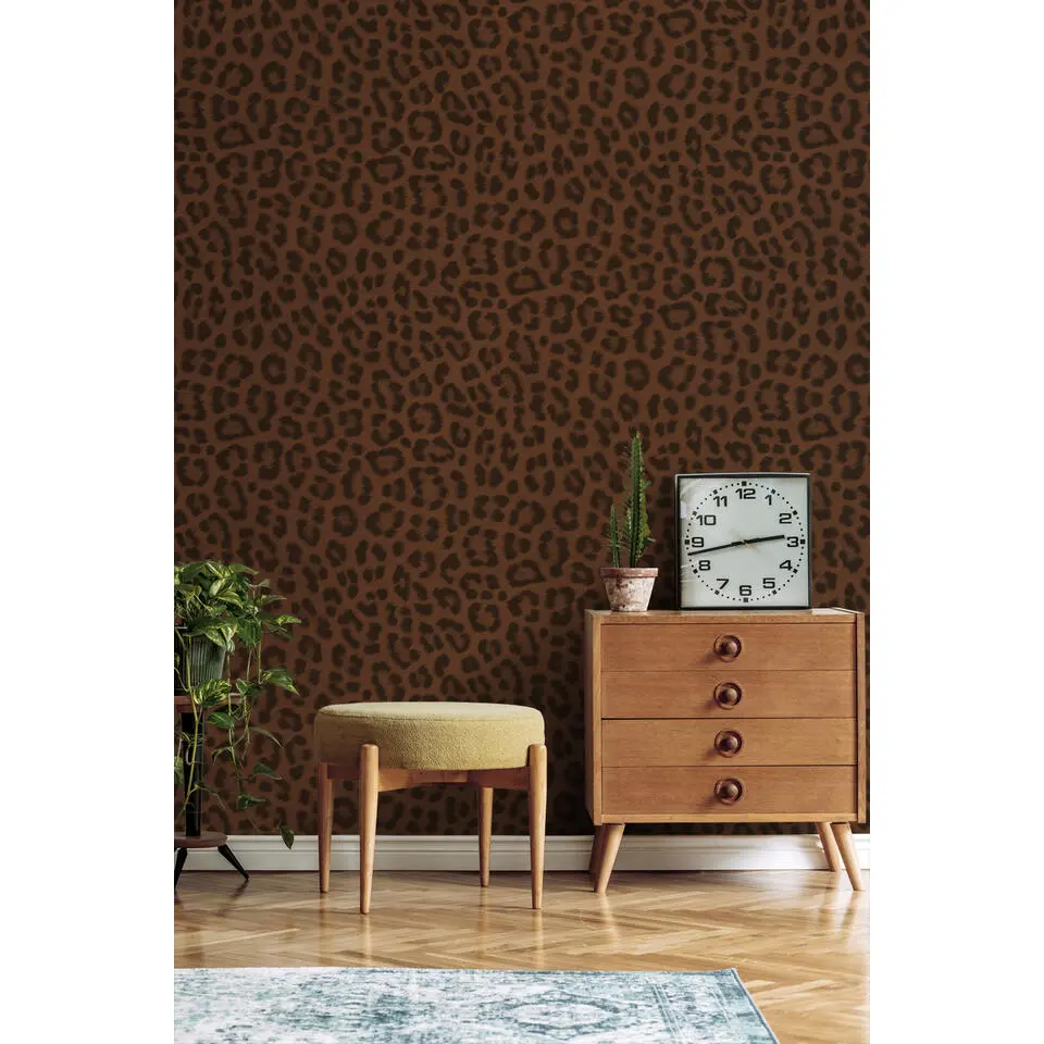 ESTAhome behang panterprint bruin - 53 cm x 10.05 m