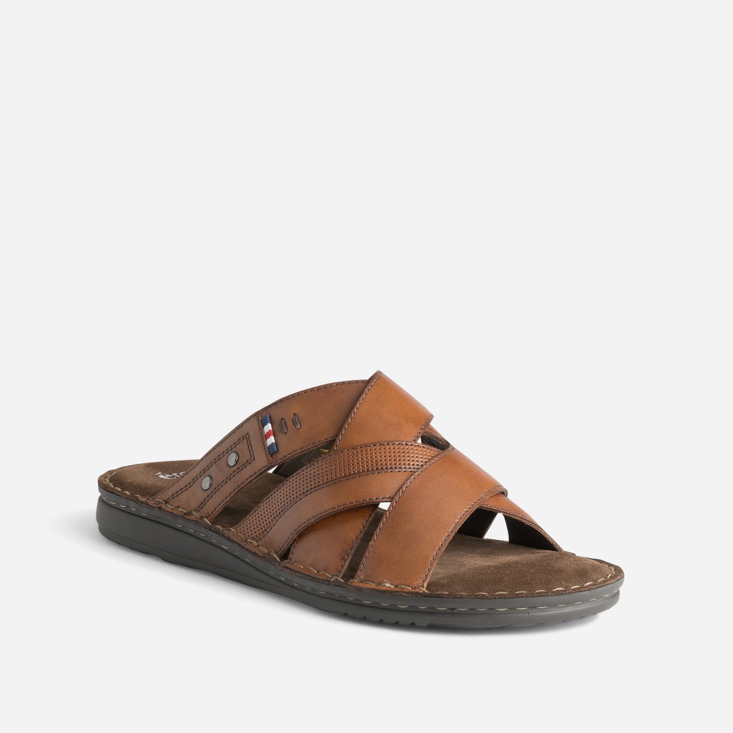 Mule confort cognac cuir