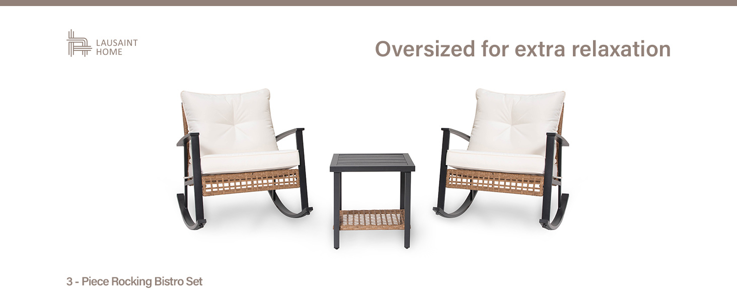 3 Pieces Rocking Bistro Set