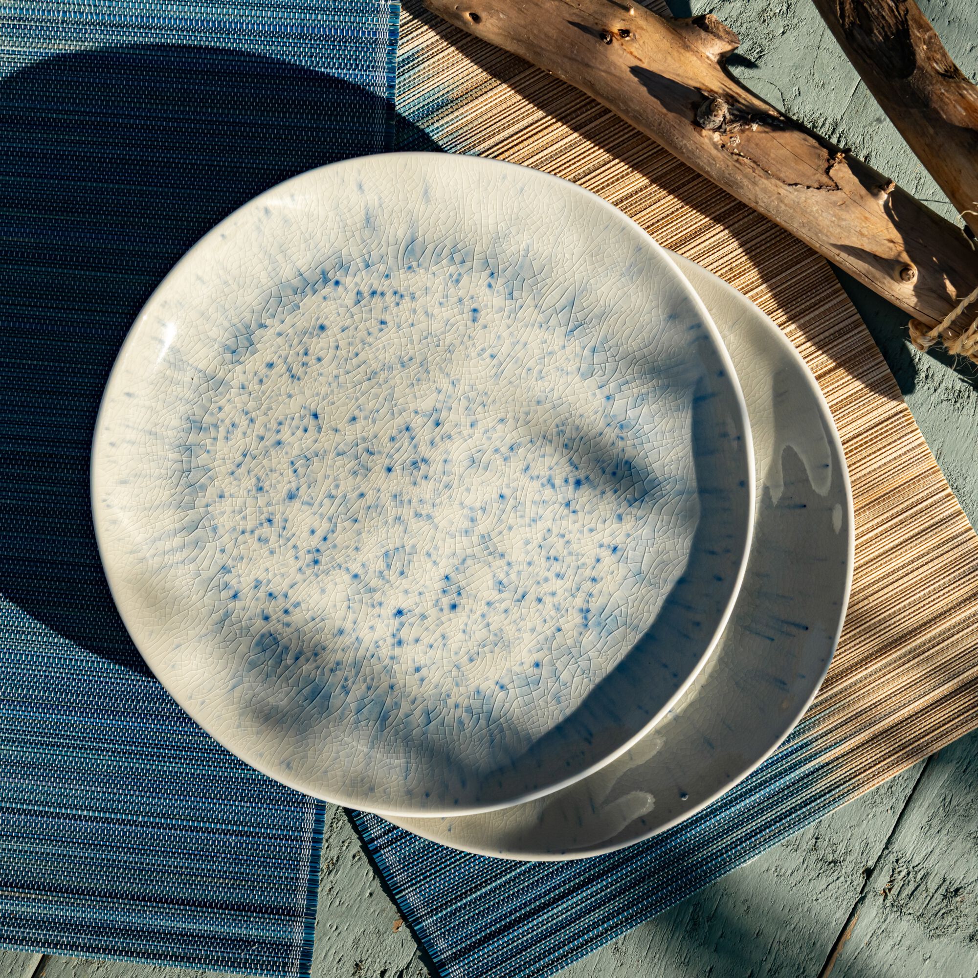 CALICO - Assiette plate en grès D27,5cm - bleu