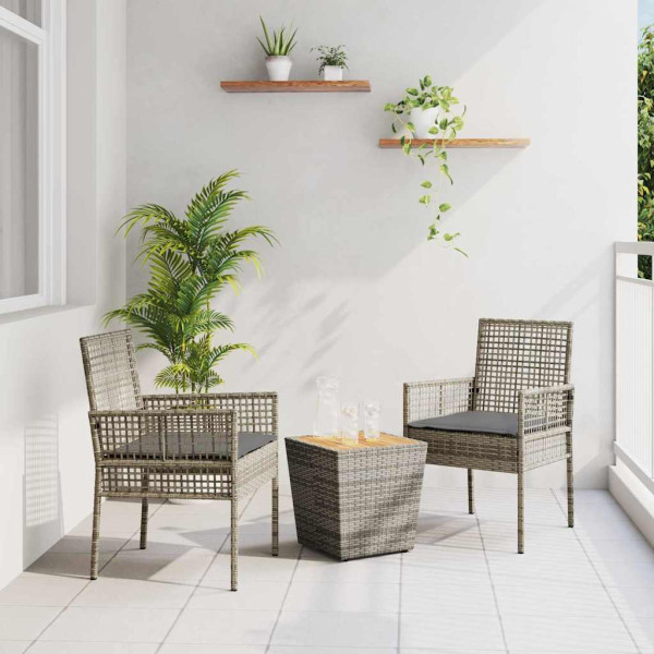 Zestaw Mebli Ogrodowych Bistro Stół Krzesła Rattan Poduszki Na Balkon Taras
