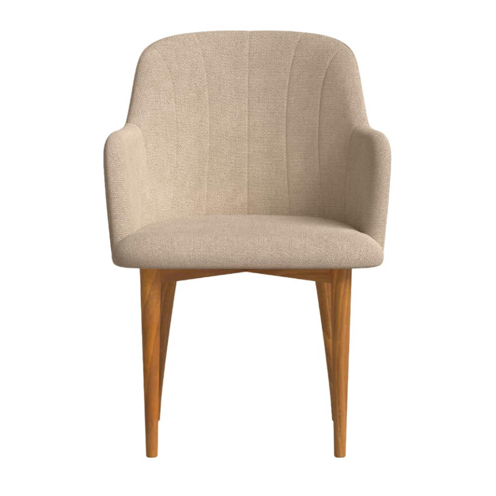 NIES - Chaise avec tissu recyclé fabriqué à la main en couleur brun clair