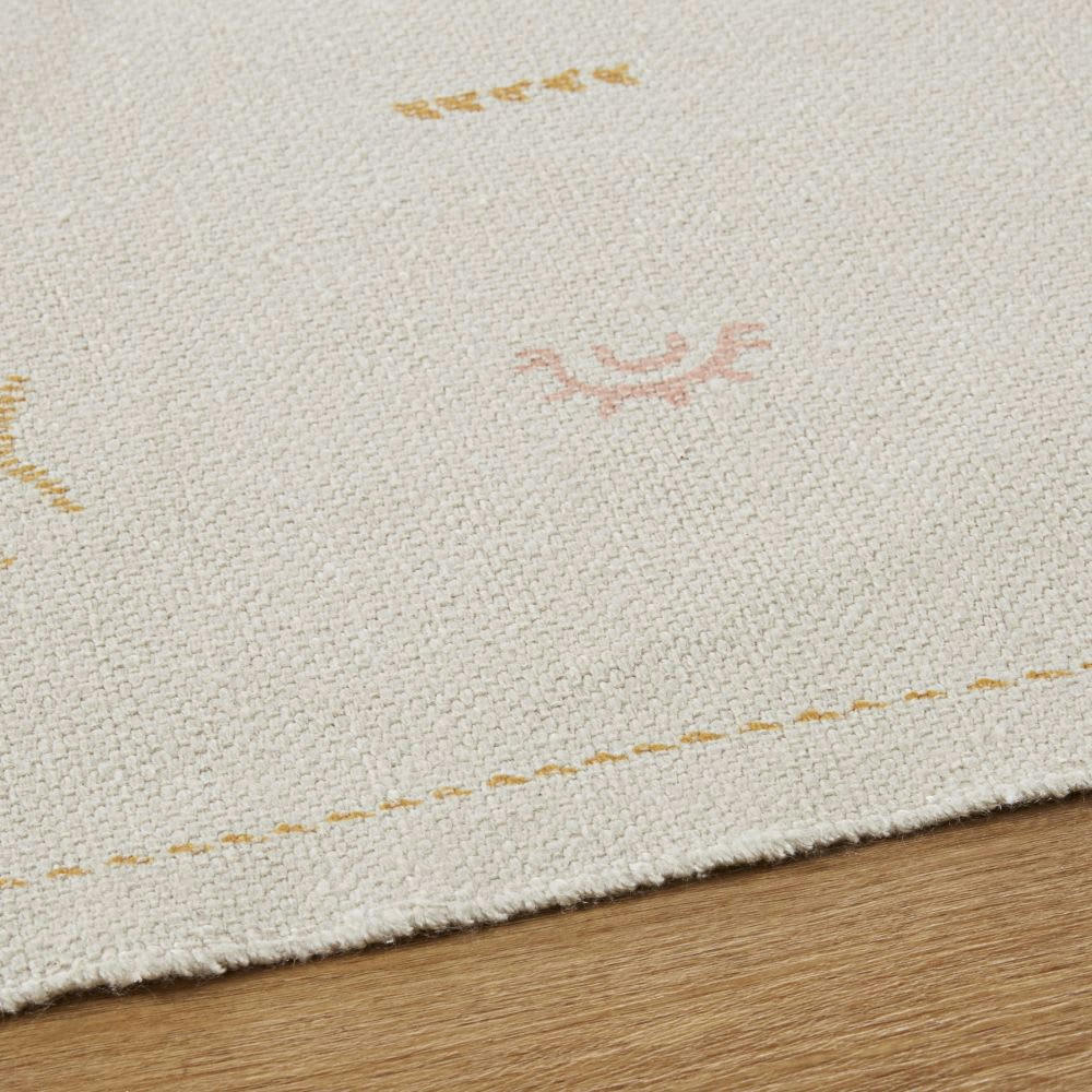 ALBALADIA - Tapis en polyester recyclé et coton jaune 140x200