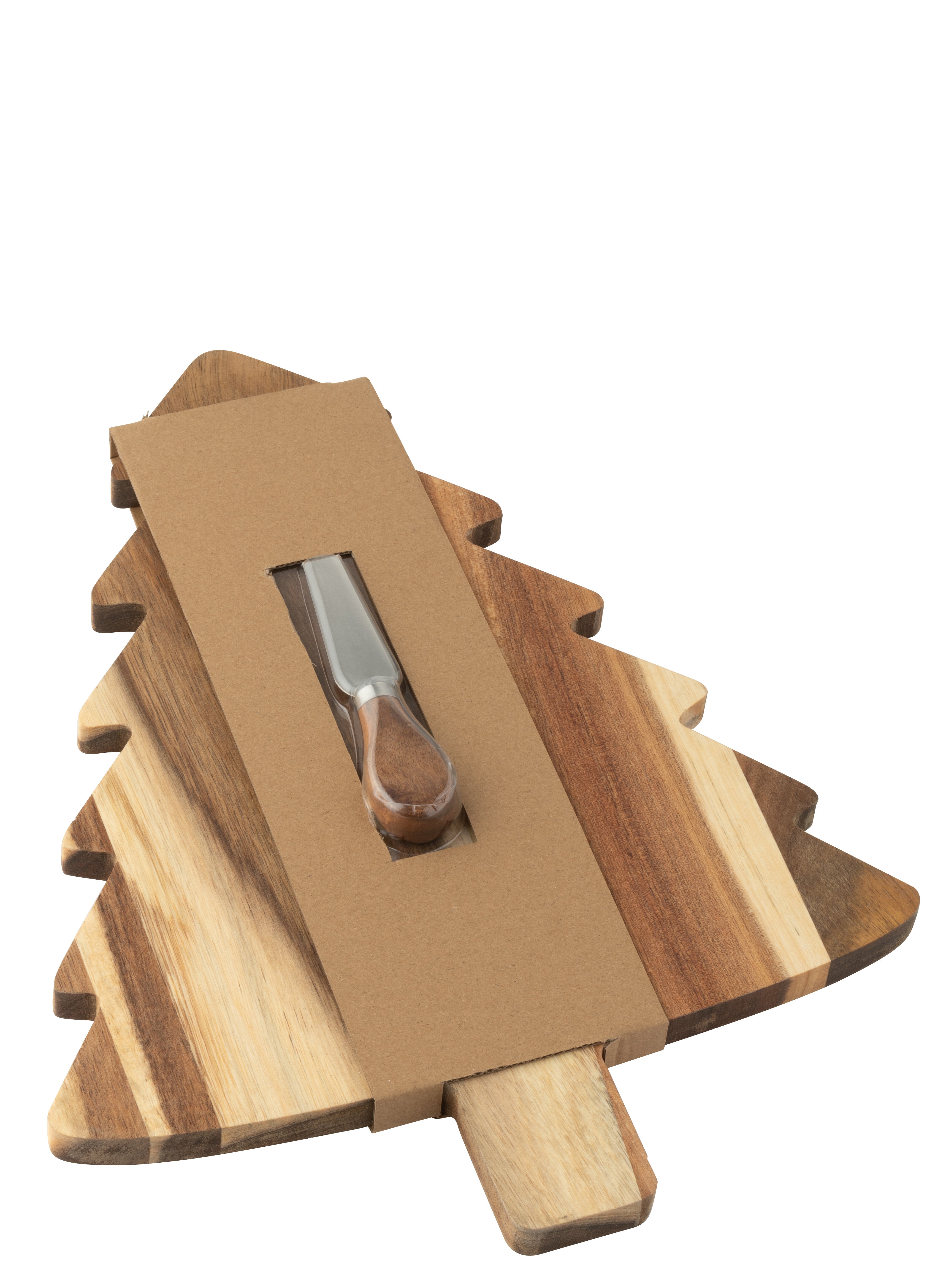 J-Line kaasplank   mes Kerstboom - hout - naturel
